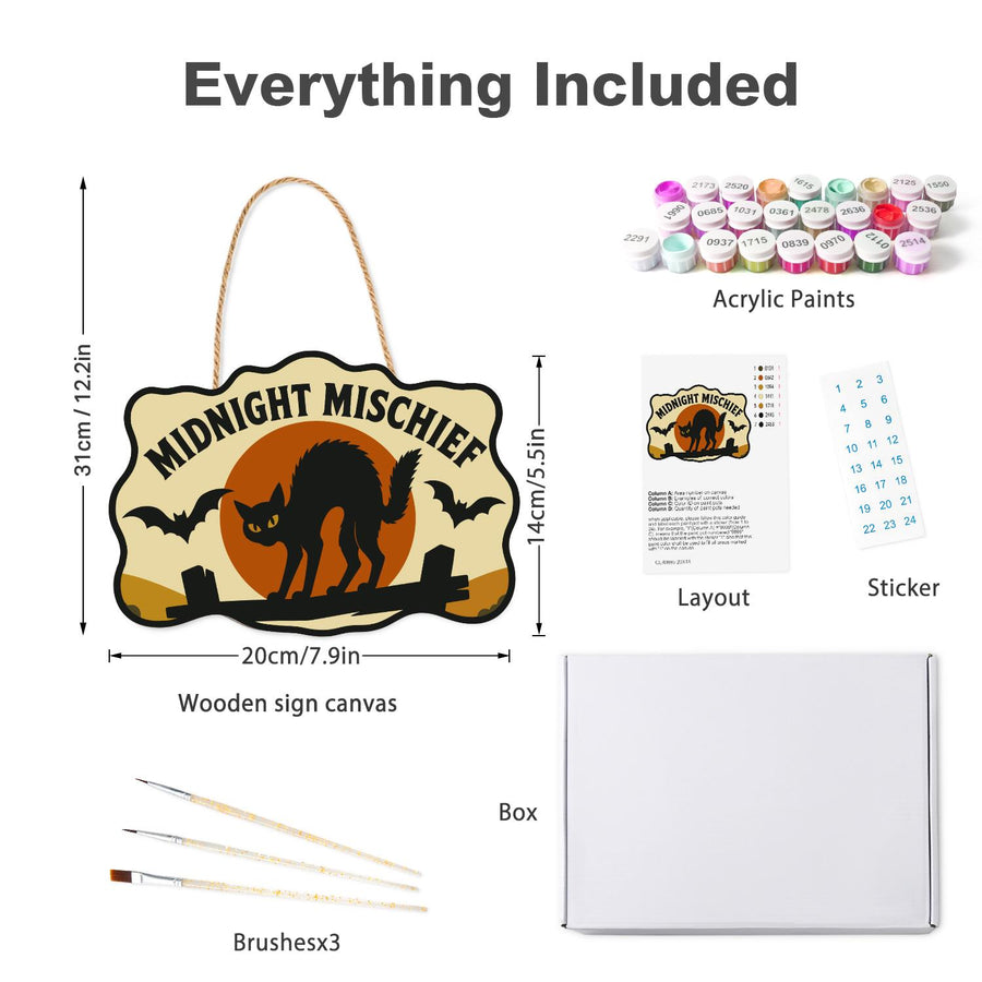 Hanging sign kit contents