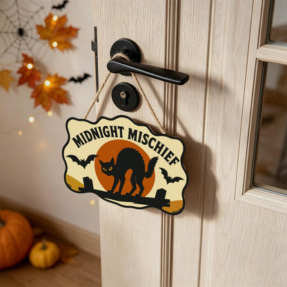 Arched Cat on the Fence paint by numbers hanging sign – image 18