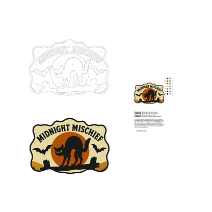 Arched Cat on the Fence paint by numbers hanging sign – image 19
