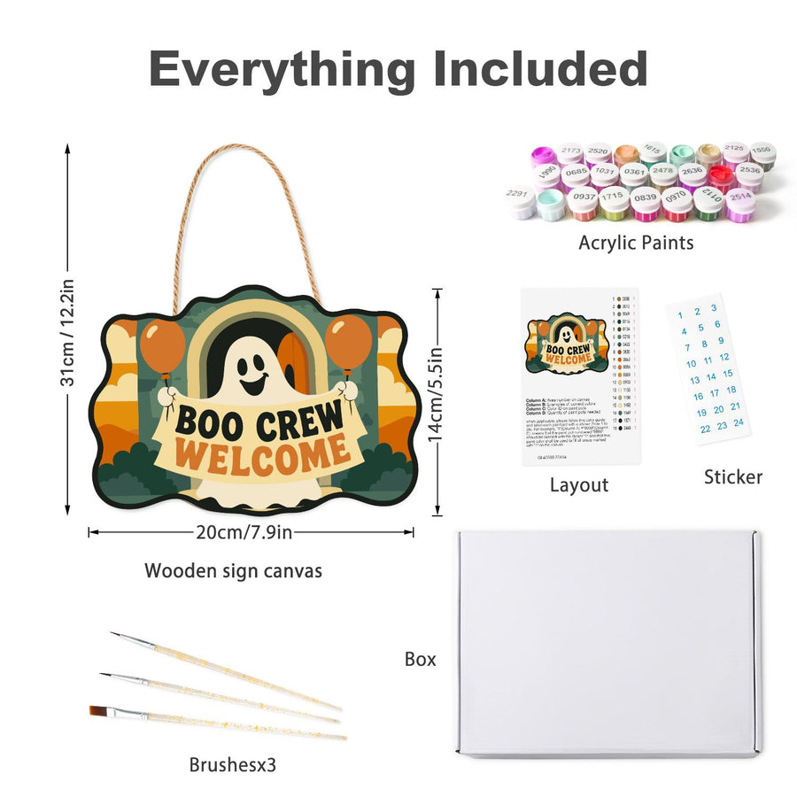 Hanging sign kit contents