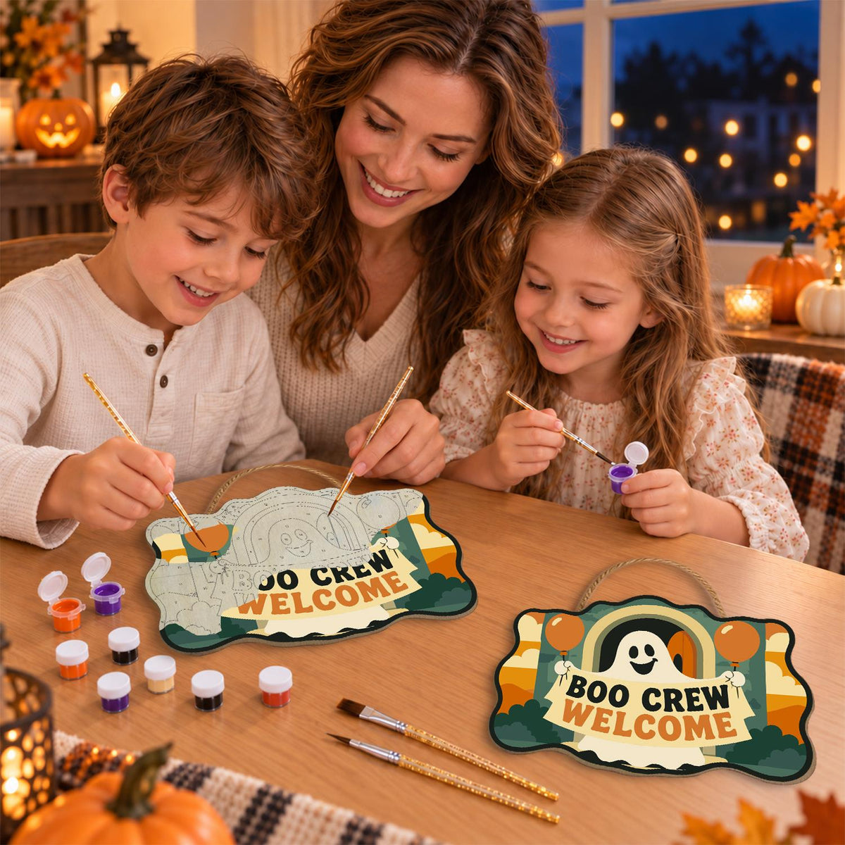 Ghost Banner and Balloons paint by numbers hanging sign – image 12