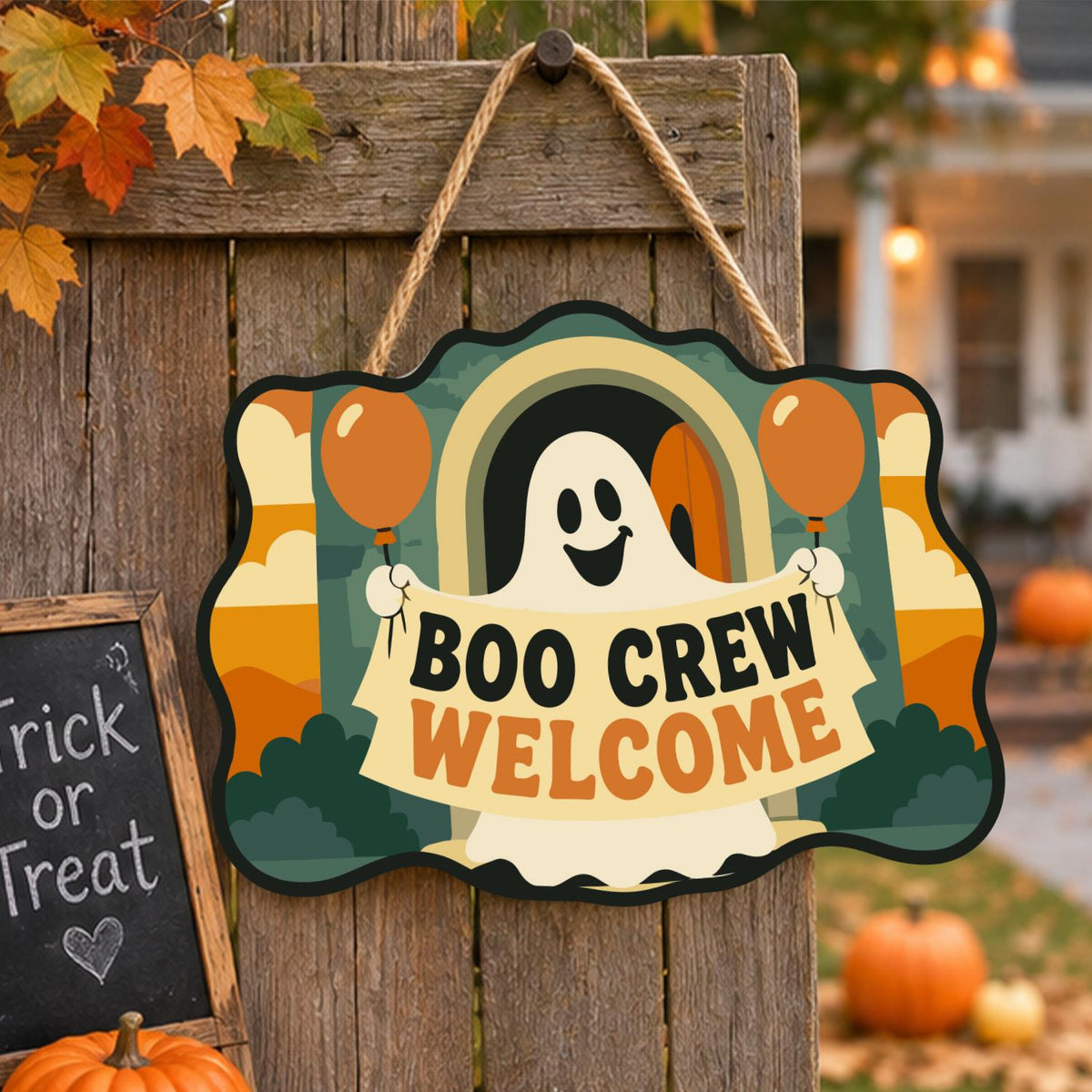 Ghost Banner and Balloons paint by numbers hanging sign – image 16
