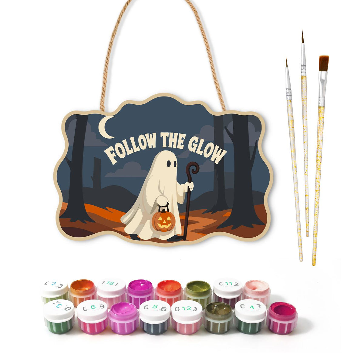 Forest Path Ghost Wanderer paint by numbers hanging sign – image 2