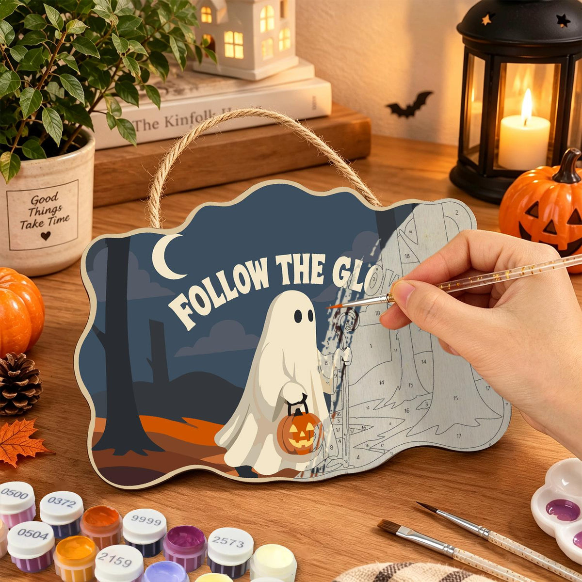 Forest Path Ghost Wanderer paint by numbers hanging sign – image 7