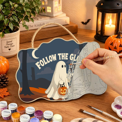 Forest Path Ghost Wanderer paint by numbers hanging sign – image 7