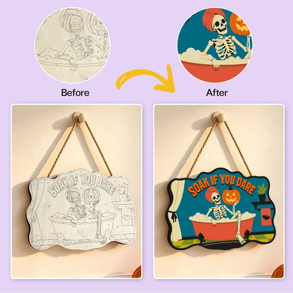 Skeleton's Bubble Bath Soak paint by numbers hanging sign – image 10