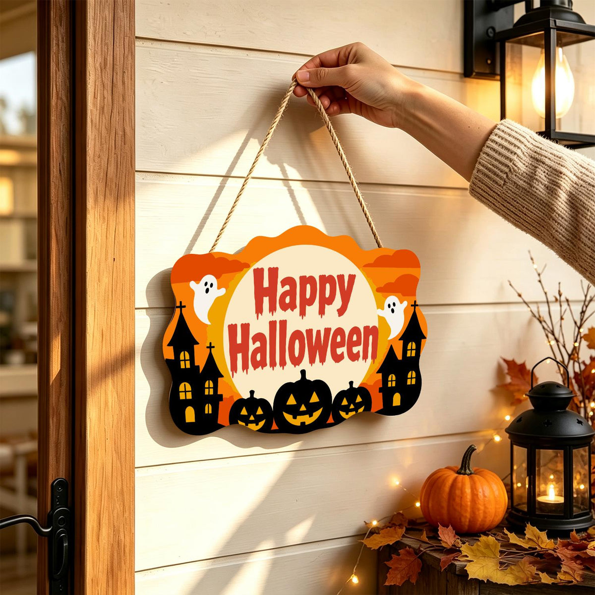 Twin Castles and Ghost Moon paint by numbers hanging sign – image 14
