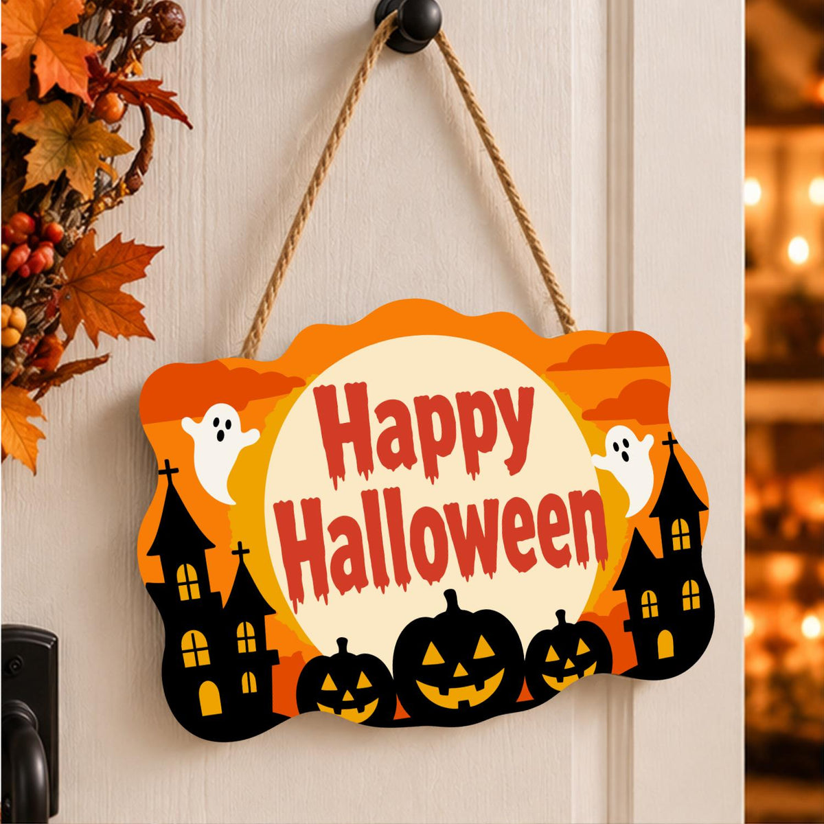 Twin Castles and Ghost Moon paint by numbers hanging sign – image 15