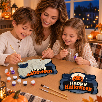 Blue Night Jack-O'-Lantern Moon paint by numbers hanging sign – image 12