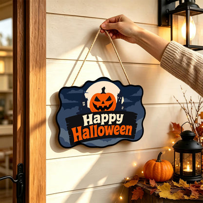 Blue Night Jack-O'-Lantern Moon paint by numbers hanging sign – image 14