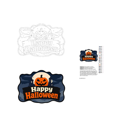 Blue Night Jack-O'-Lantern Moon paint by numbers hanging sign – image 19