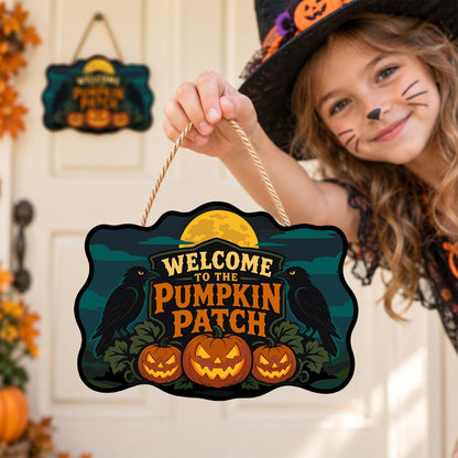 Twin Ravens Guarding the Pumpkins paint by numbers hanging sign – image 13