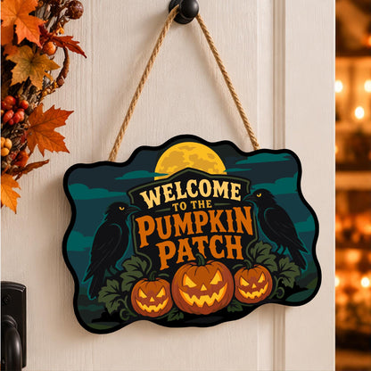Twin Ravens Guarding the Pumpkins paint by numbers hanging sign – image 15