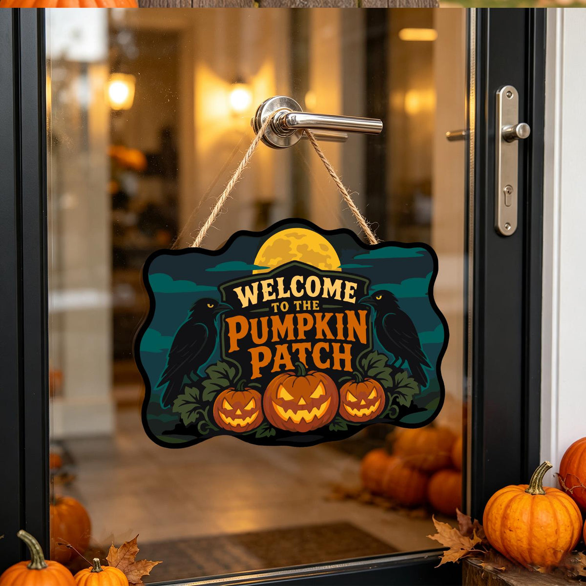Twin Ravens Guarding the Pumpkins paint by numbers hanging sign – image 17