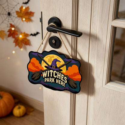 Crossed Brooms and Purple Hat paint by numbers hanging sign – image 18
