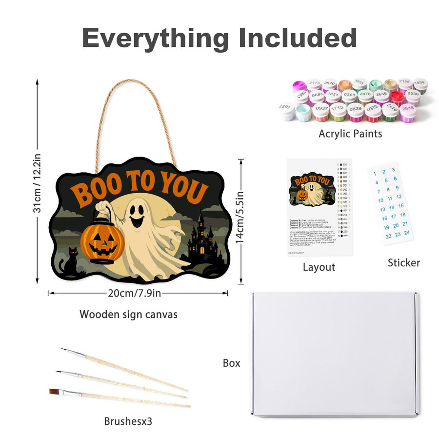 Hanging sign kit contents