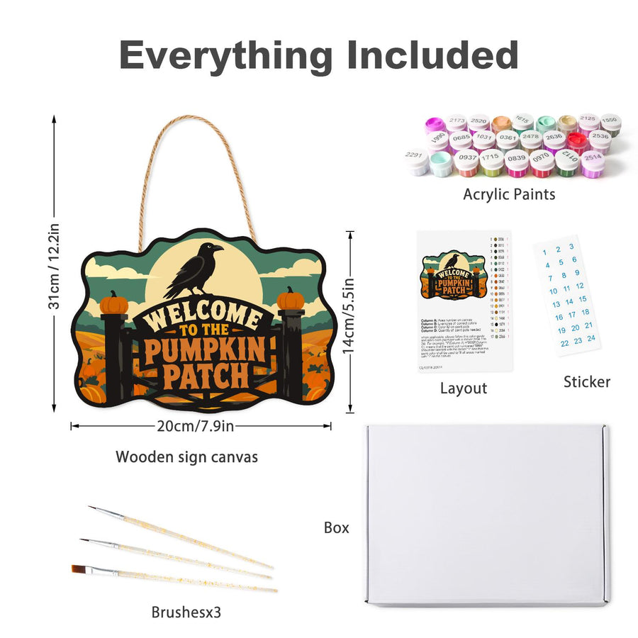 Hanging sign kit contents