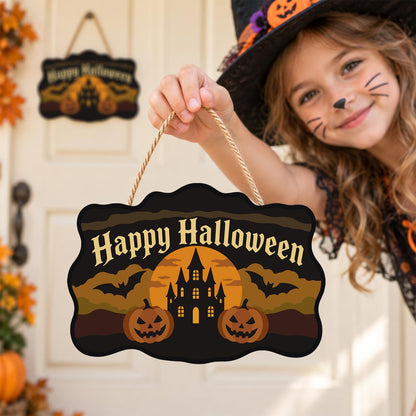 Castle Bats and Pumpkin Pair paint by numbers hanging sign – image 13