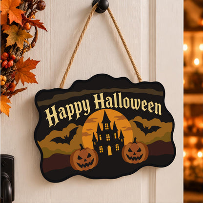 Castle Bats and Pumpkin Pair paint by numbers hanging sign – image 15