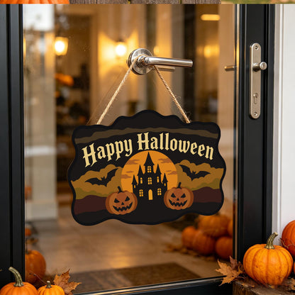 Castle Bats and Pumpkin Pair paint by numbers hanging sign – image 17