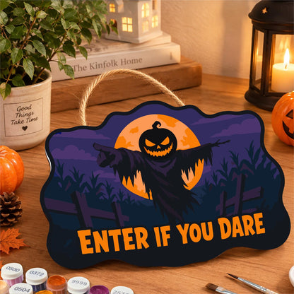 Orange Moon Ragged Scarecrow paint by numbers hanging sign – image 8