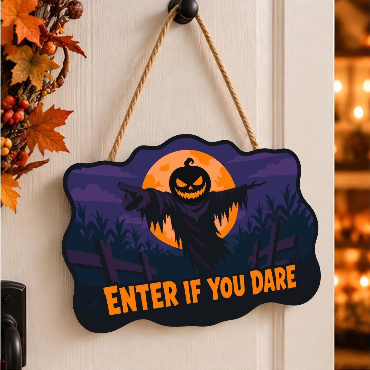 Orange Moon Ragged Scarecrow paint by numbers hanging sign – image 15