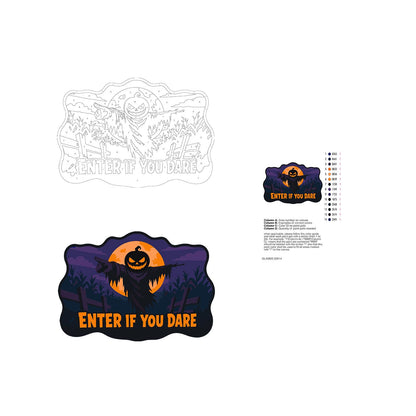 Orange Moon Ragged Scarecrow paint by numbers hanging sign – image 19