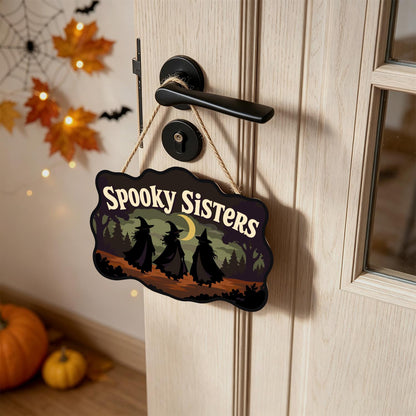 Three Witches on a Moonlit Walk paint by numbers hanging sign – image 18
