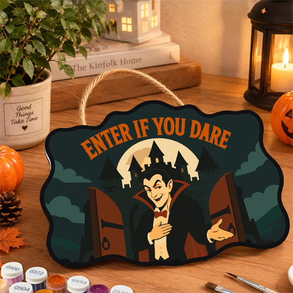 Vampire at the Castle Gates paint by numbers hanging sign – image 8