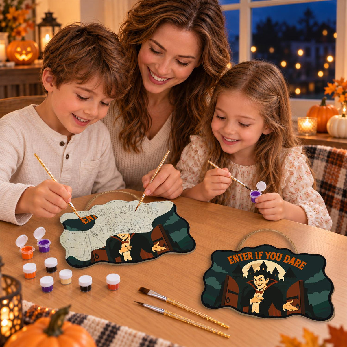 Vampire at the Castle Gates paint by numbers hanging sign – image 12