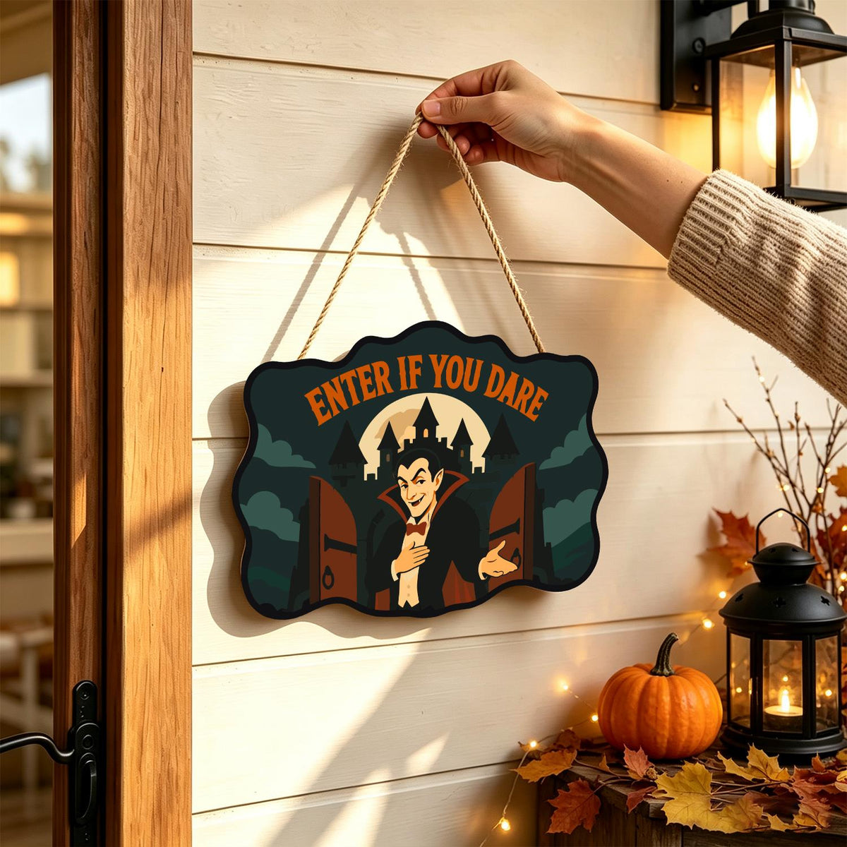 Vampire at the Castle Gates paint by numbers hanging sign – image 14
