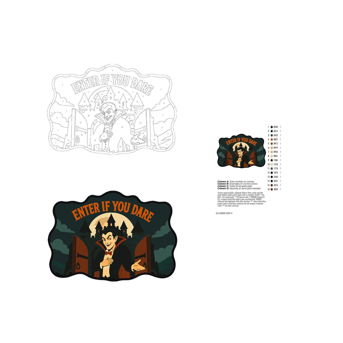 Vampire at the Castle Gates paint by numbers hanging sign – image 19