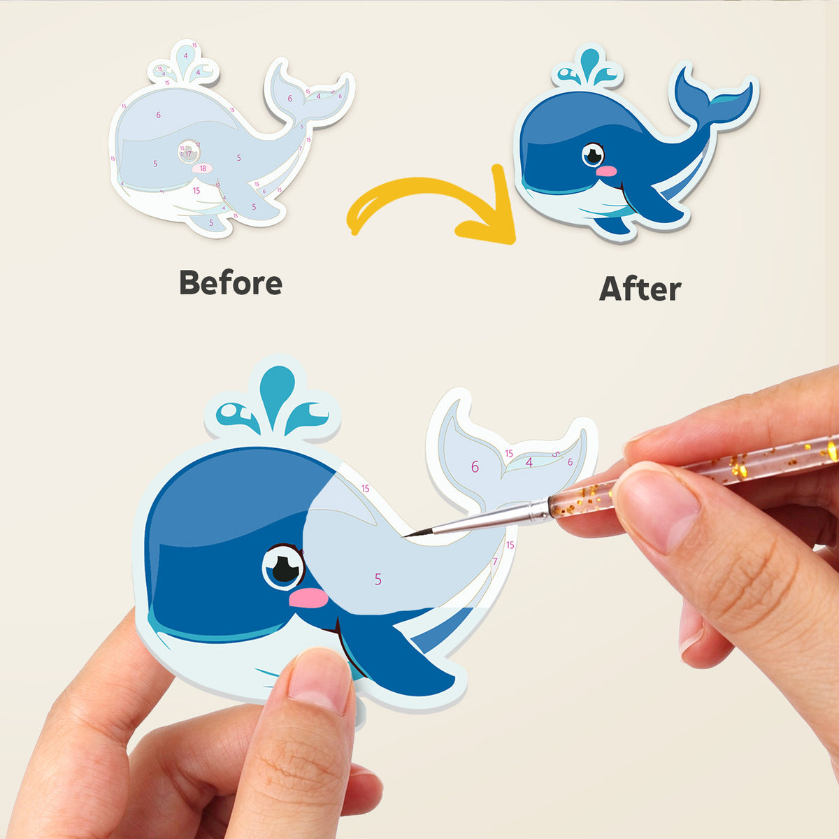 Happy Octopus and Sea Pals fridge magnets – image 2
