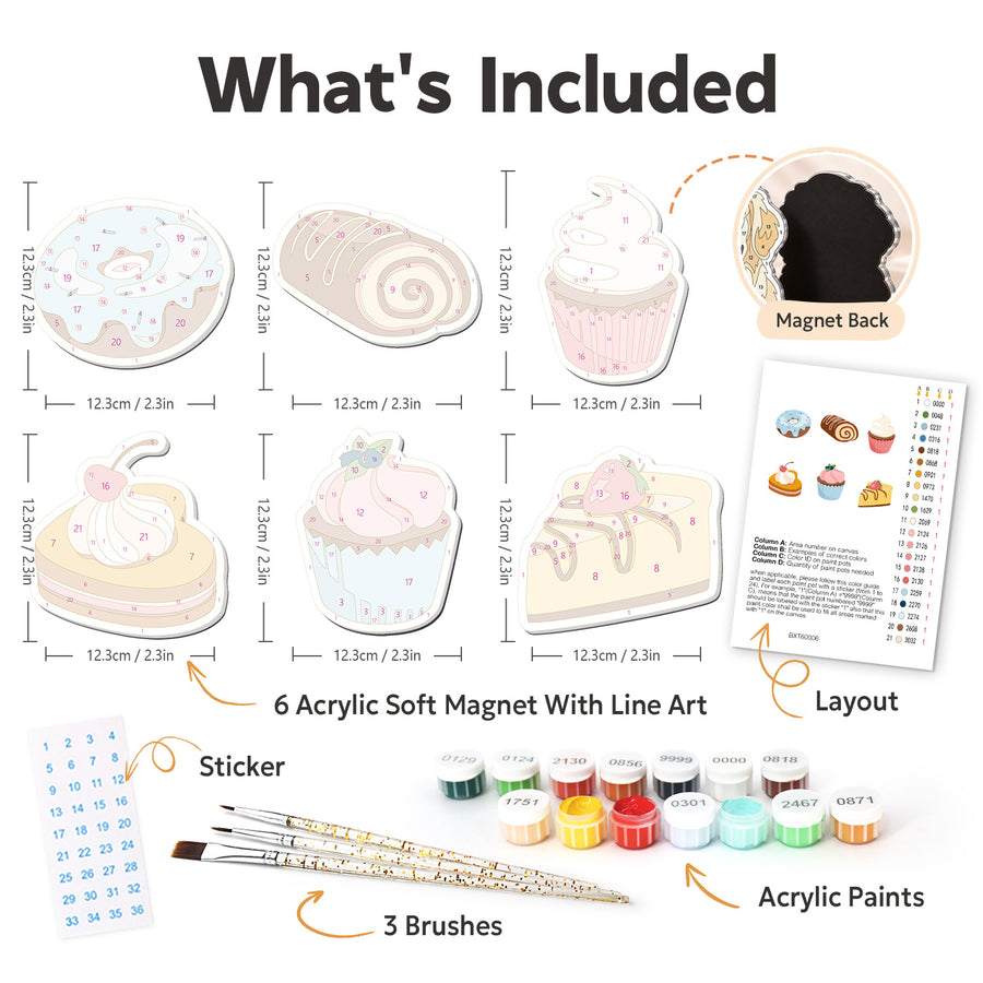 Fridge magnet kit contents