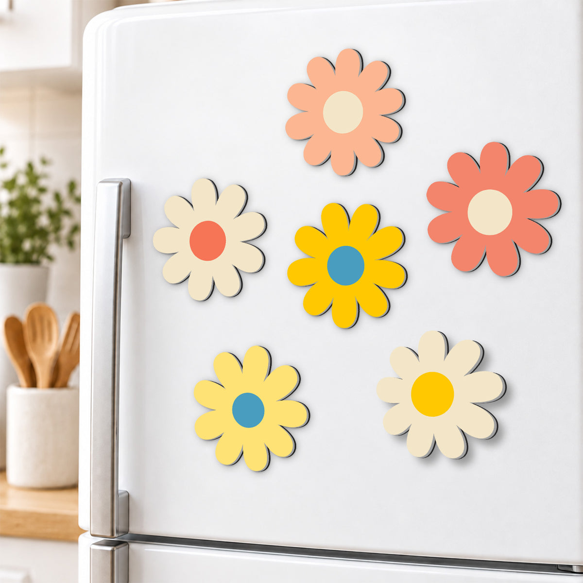 Sherbet-Hued Daisy Heads fridge magnets – image 3