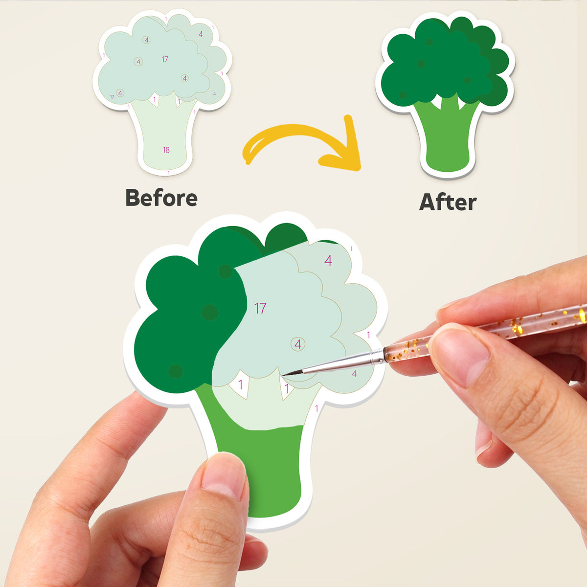 Beetroot and Broccoli Harvest fridge magnets – image 2