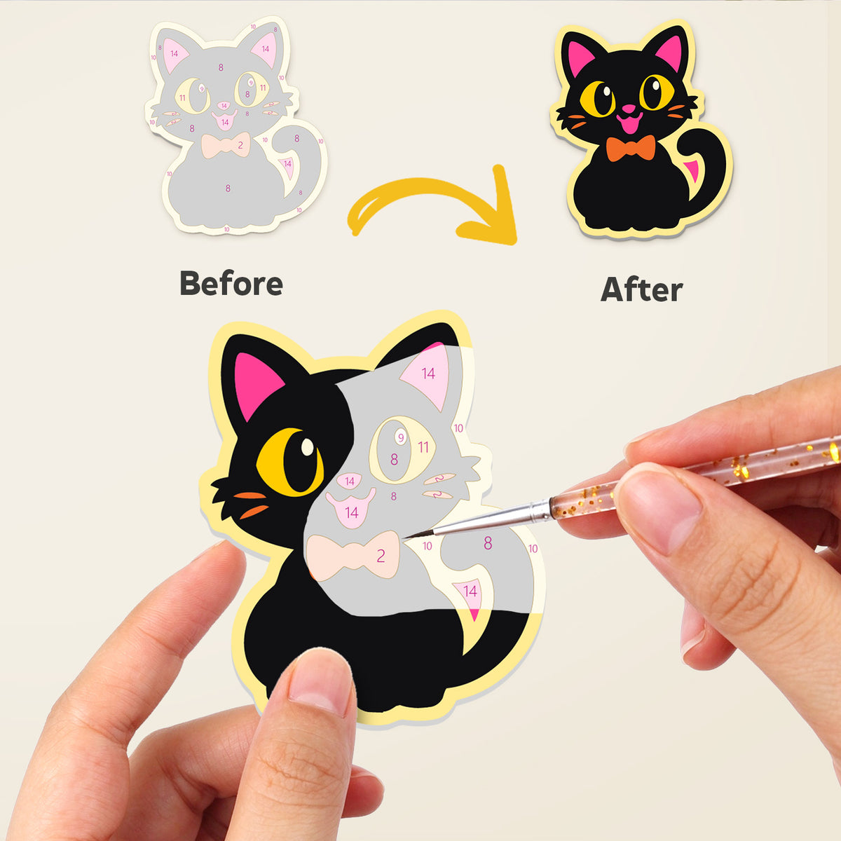 Pumpkin and Black Cat Spooks fridge magnets – image 2