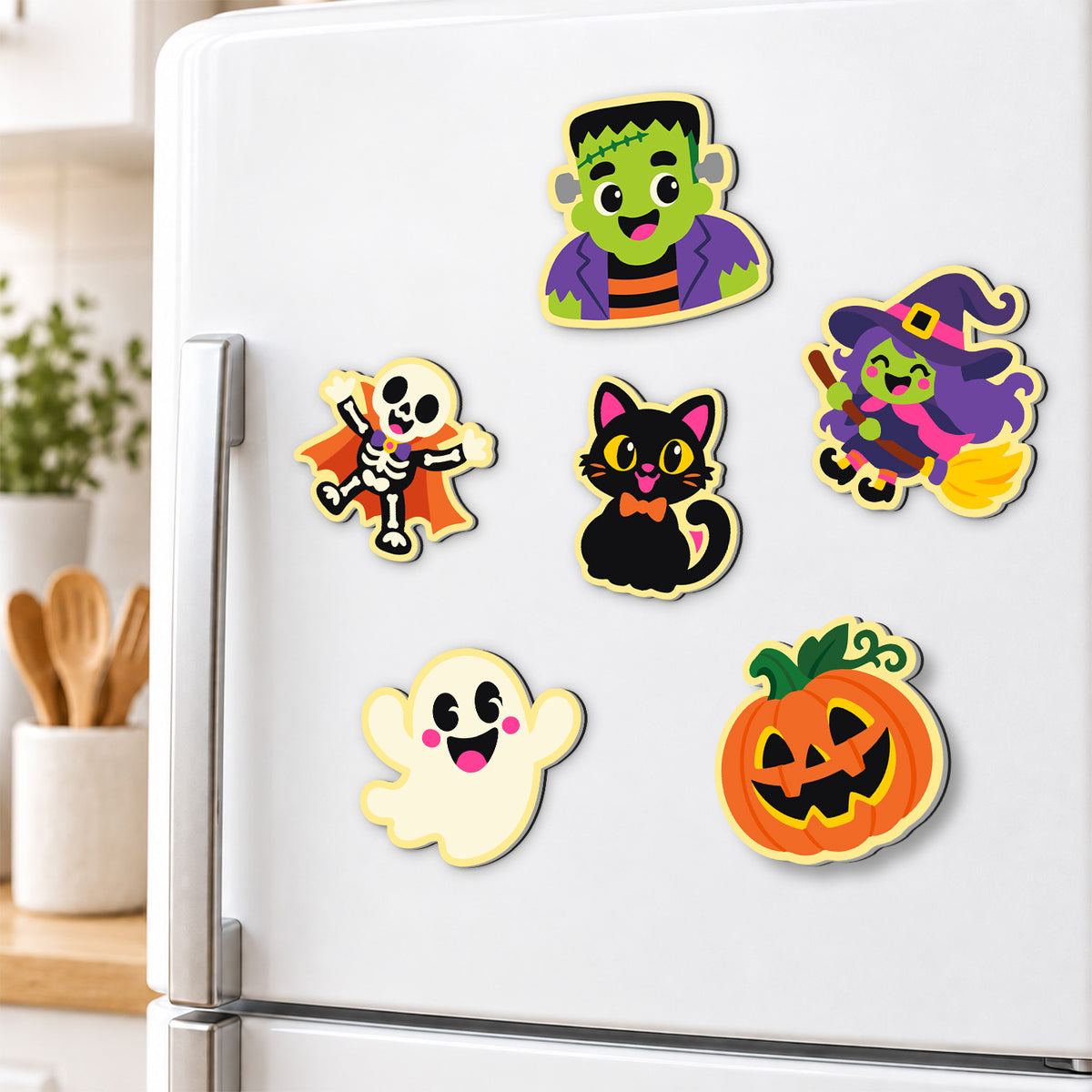 Pumpkin and Black Cat Spooks fridge magnets – image 3