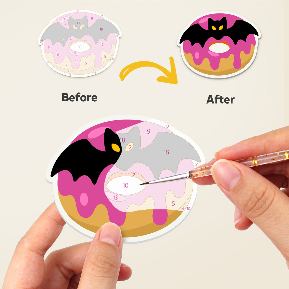 Candy Apple and Ghost Cupcake fridge magnets – image 2