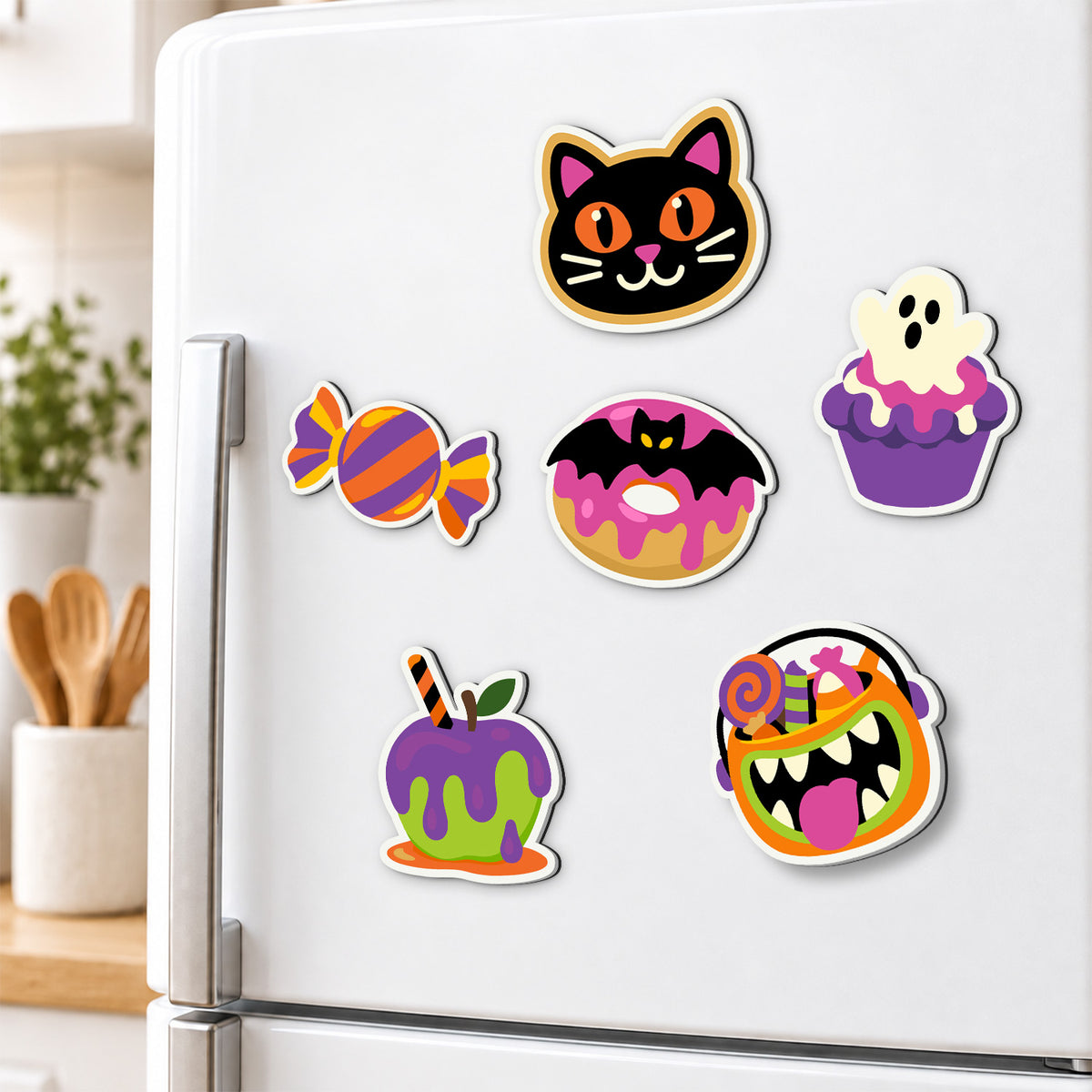 Candy Apple and Ghost Cupcake fridge magnets – image 3