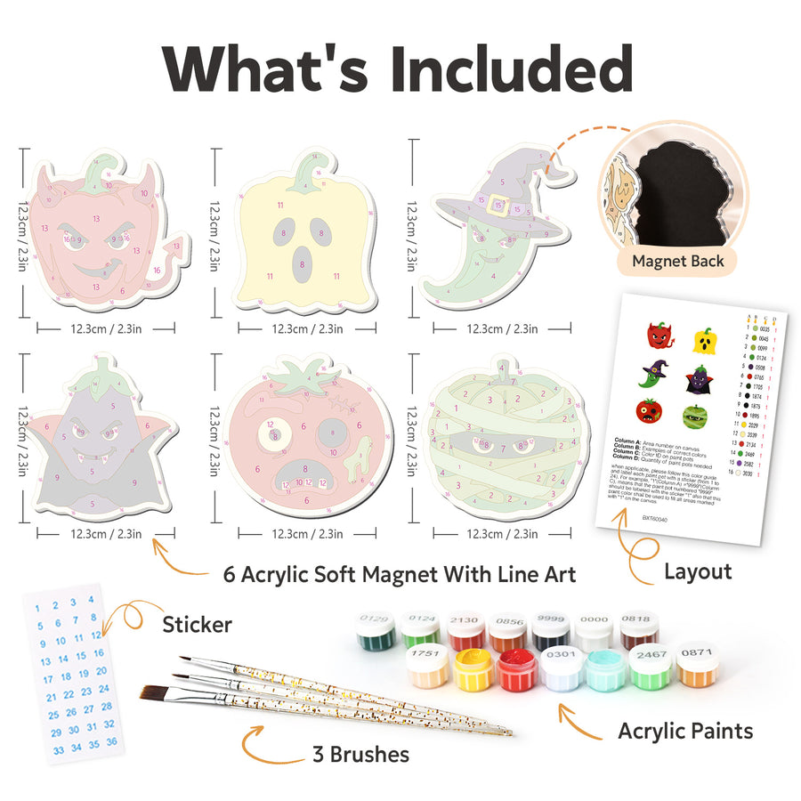 Fridge magnet kit contents