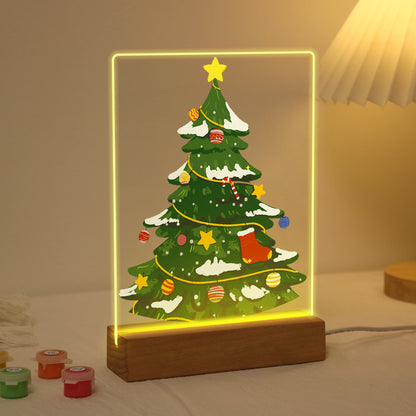 Snow-Dusted Tree with Gold Star paint by numbers light-up sign – image 4