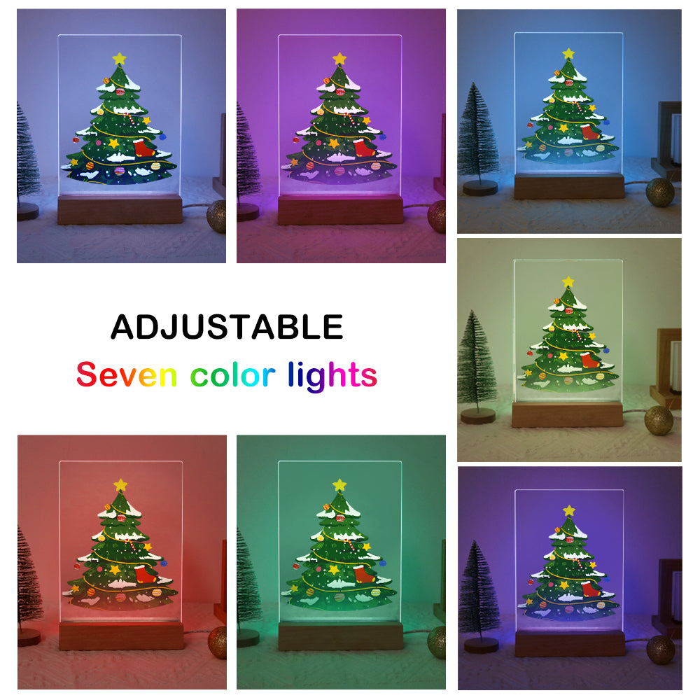 Snow-Dusted Tree with Gold Star paint by numbers light-up sign – image 9