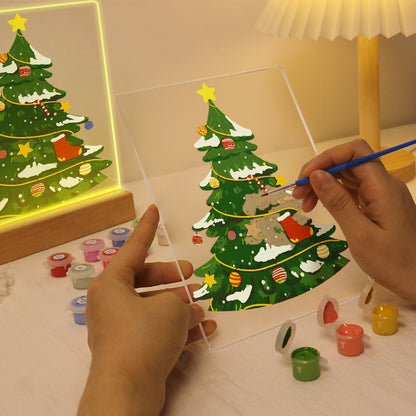 Snow-Dusted Tree with Gold Star paint by numbers light-up sign – image 10