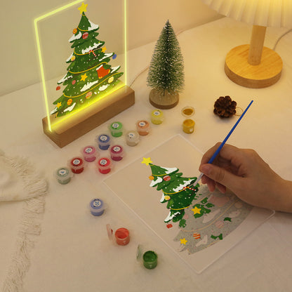 Snow-Dusted Tree with Gold Star paint by numbers light-up sign – image 11