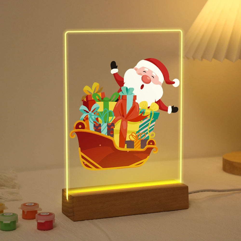 Santa's Sleigh Piled with Presents paint by numbers light-up sign – image 5
