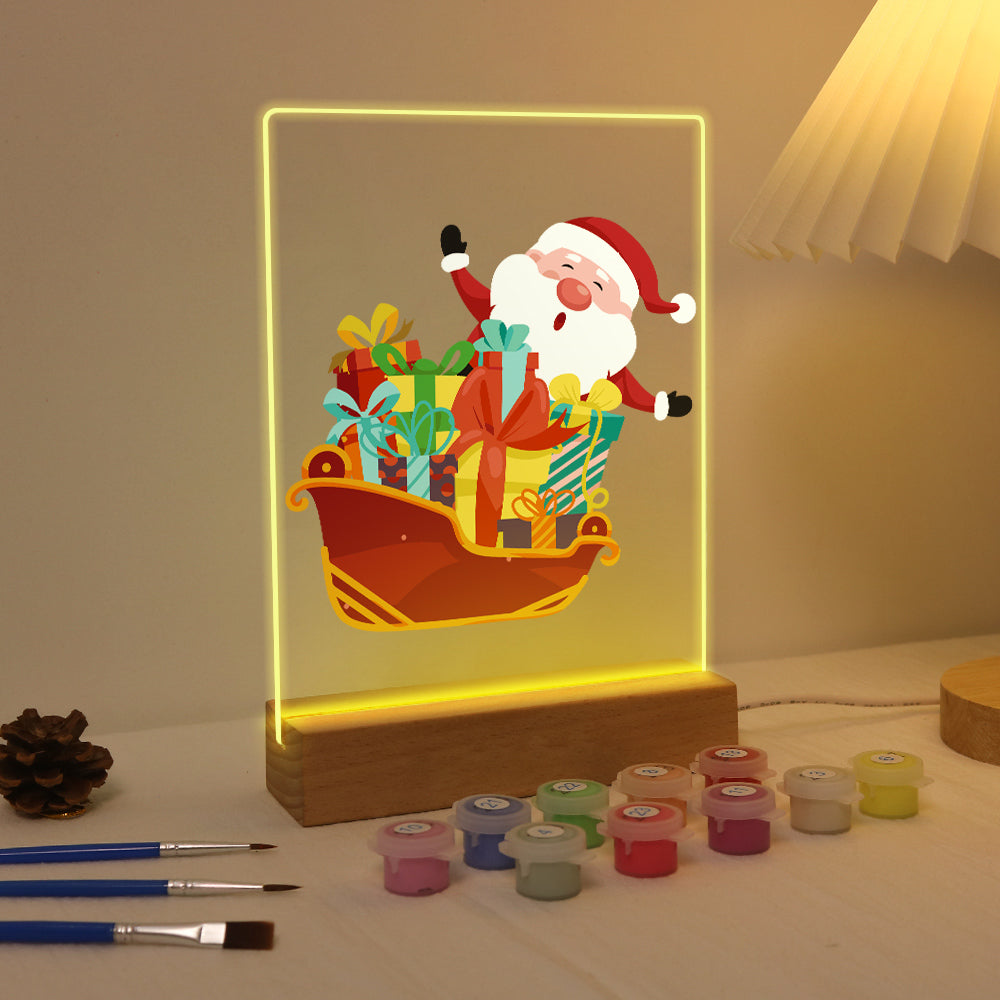 Santa's Sleigh Piled with Presents paint by numbers light-up sign – image 6