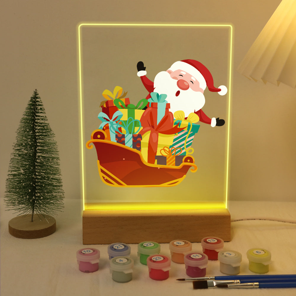 Santa's Sleigh Piled with Presents paint by numbers light-up sign – image 7