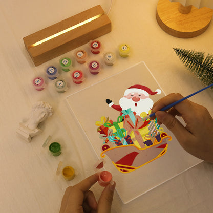 Santa's Sleigh Piled with Presents paint by numbers light-up sign – image 9
