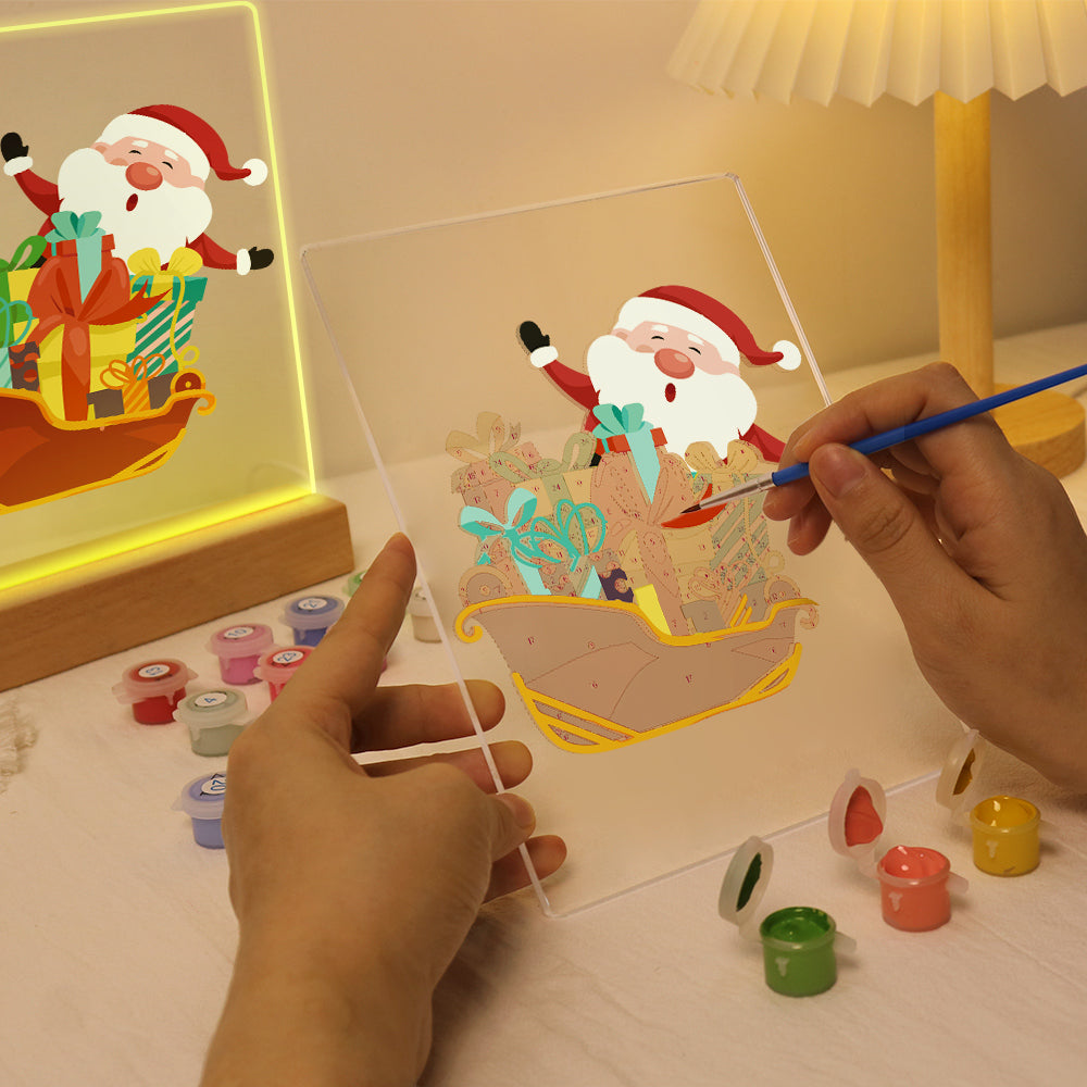 Santa's Sleigh Piled with Presents paint by numbers light-up sign – image 11